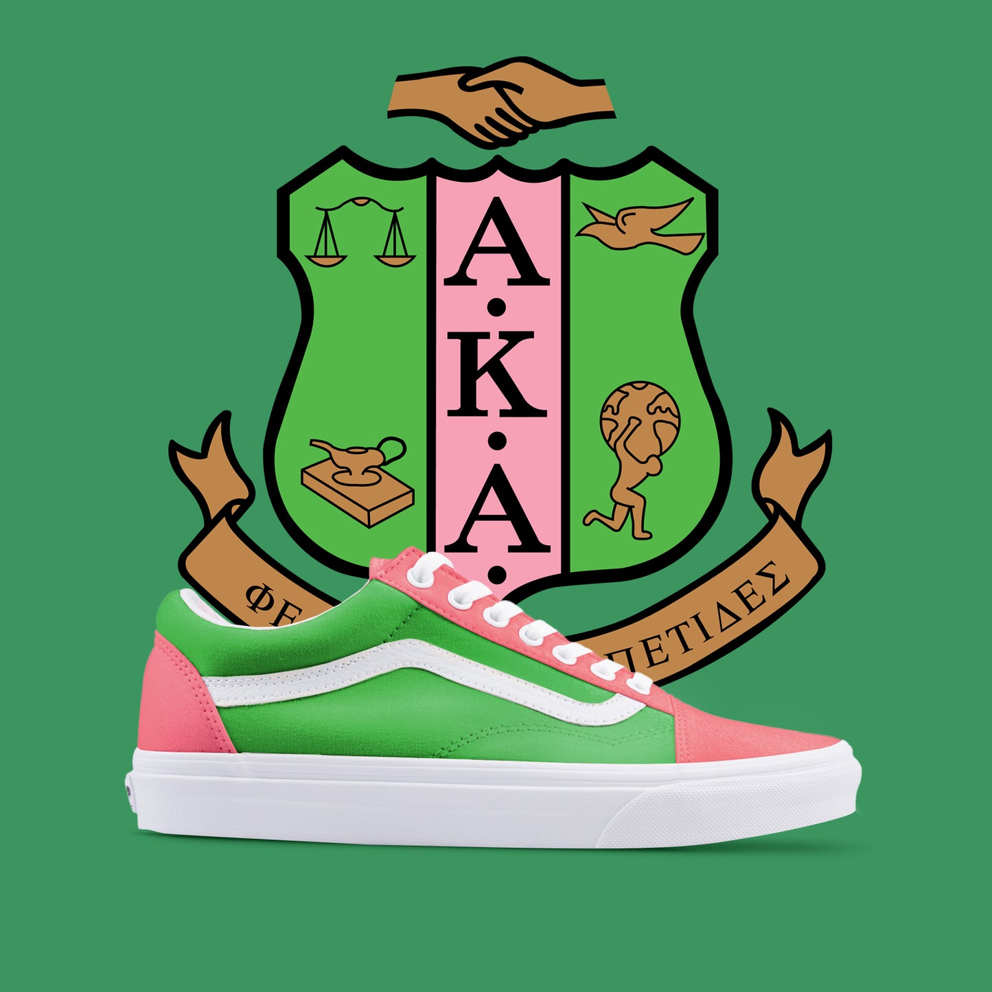 “Pink and Light Green Canvas” Footwear